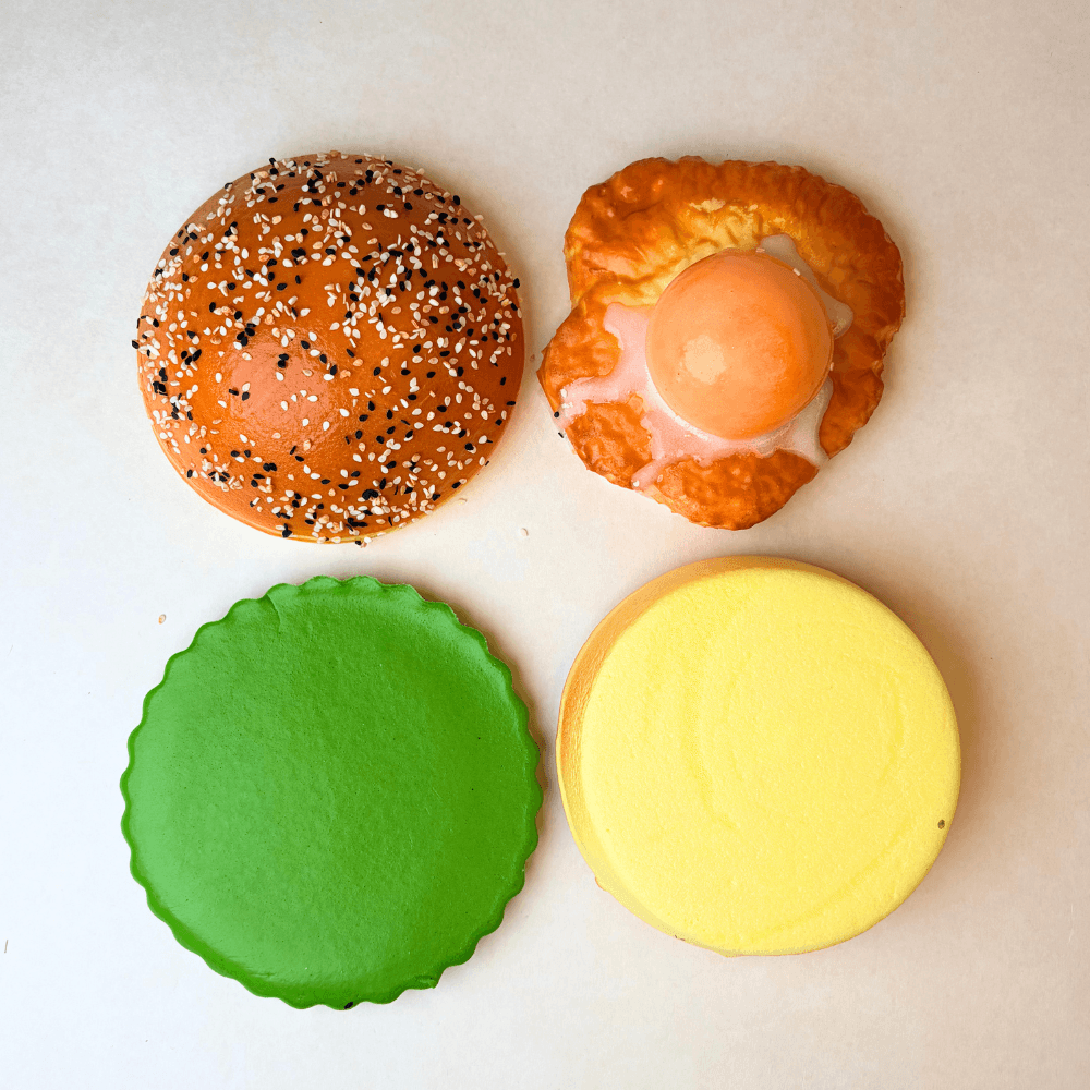 Peel-Apart Burger Squishy – Slow Rising & Soft