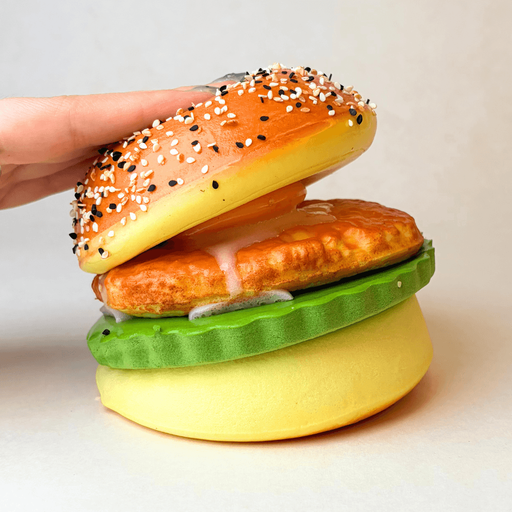 Peel-Apart Burger Squishy – Slow Rising & Soft