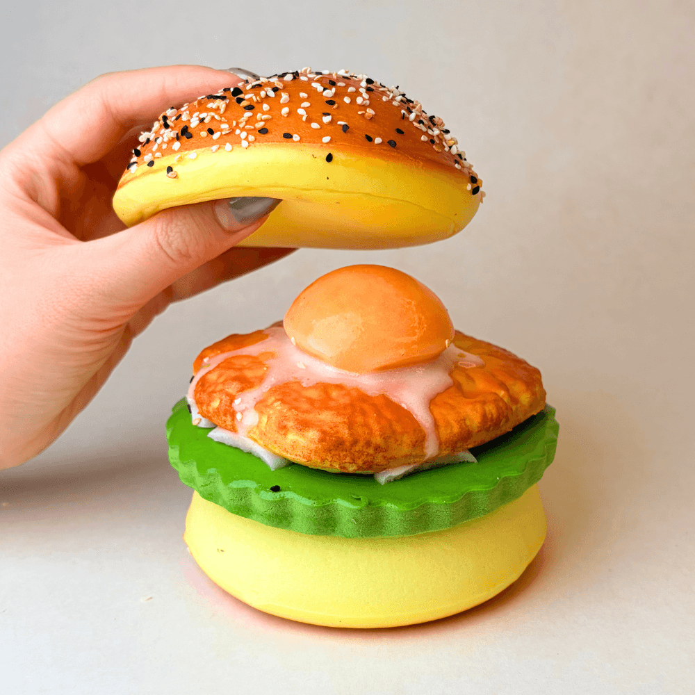 Peel-Apart Burger Squishy – Slow Rising & Soft