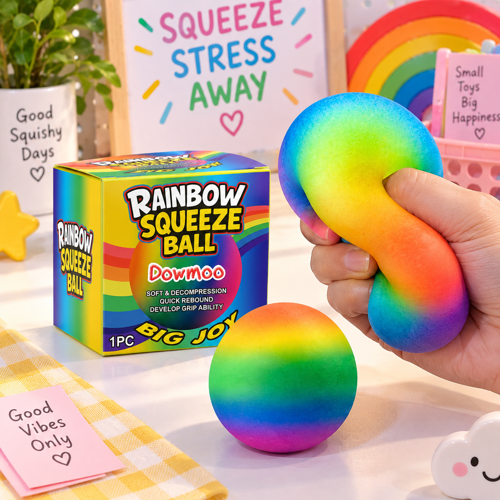 Rainbow Squeeze Relaxation Ball