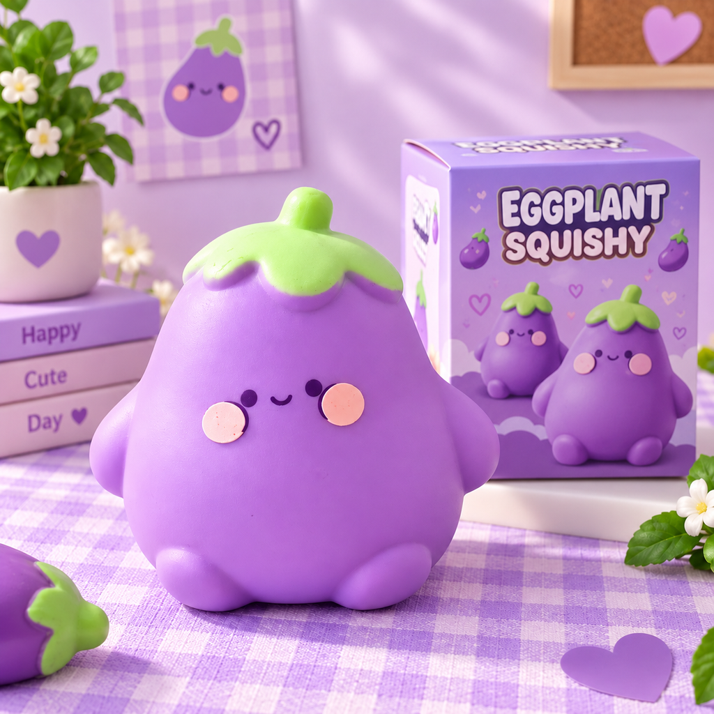 Cute Eggplant Squishy Toy