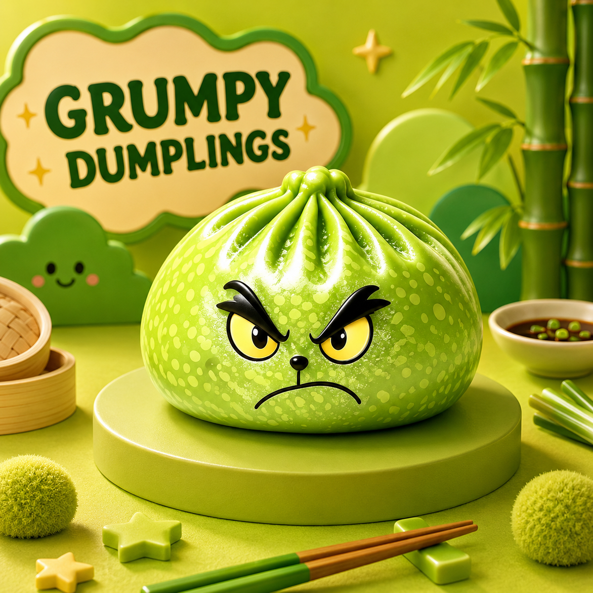 Holiday Grumpy Dumpling Squishy