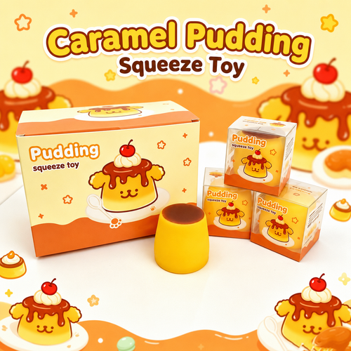 Caramel Pudding Squishy Toy