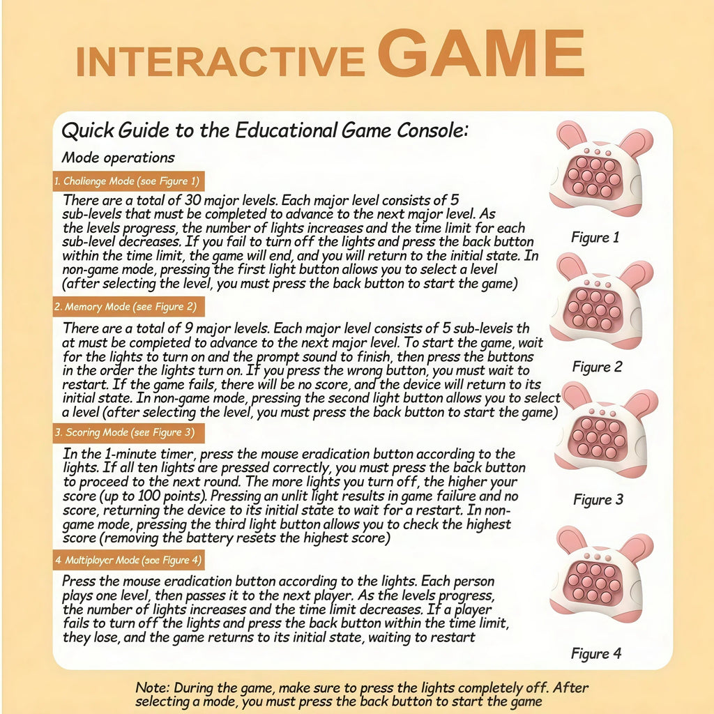 Quick Push Pop Game Console