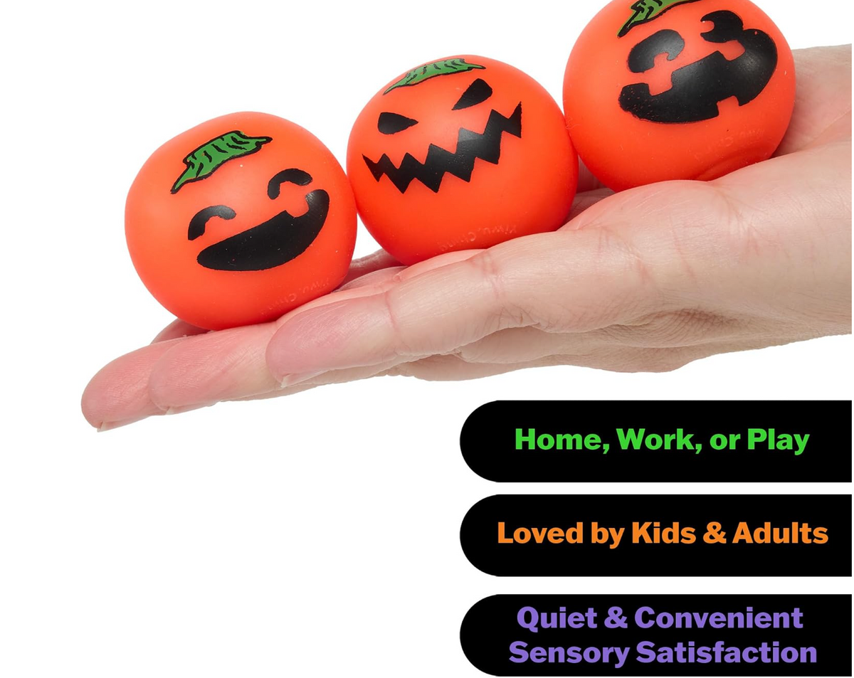 NeeDoh Teenie Jack Glow Lanterns – Glow in the Dark Pumpkin Squishies 3 Pack
