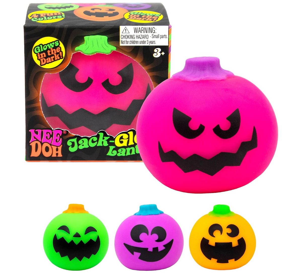 NeeDoh Jack Glow Lantern – Glow in the Dark Pumpkin Squishy Toy