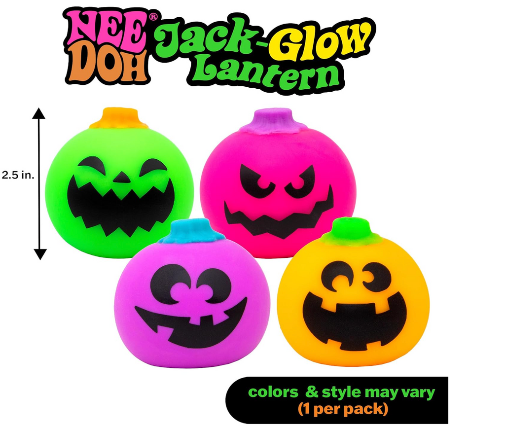NeeDoh Jack Glow Lantern – Glow in the Dark Pumpkin Squishy Toy