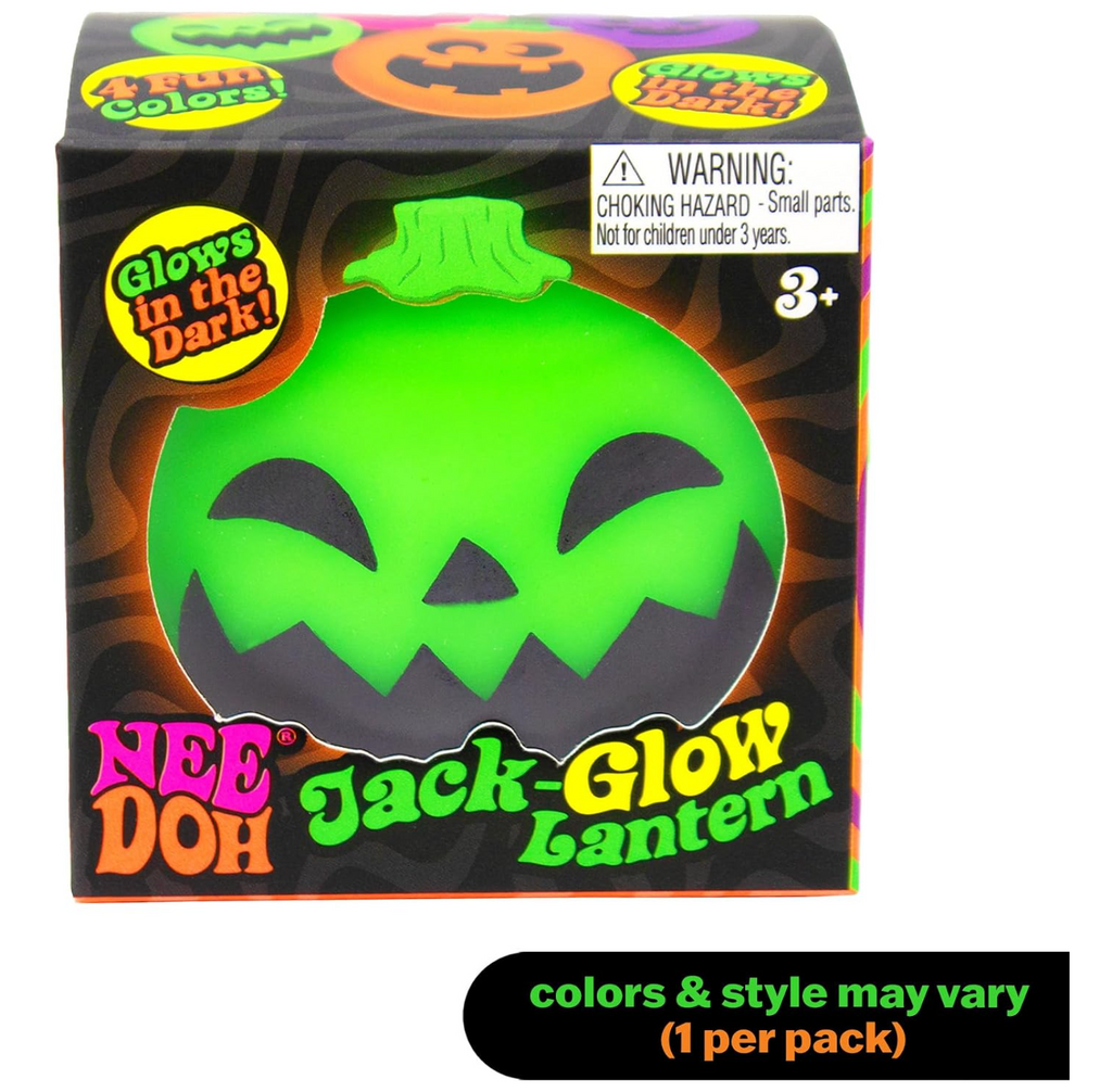 NeeDoh Jack Glow Lantern – Glow in the Dark Pumpkin Squishy Toy