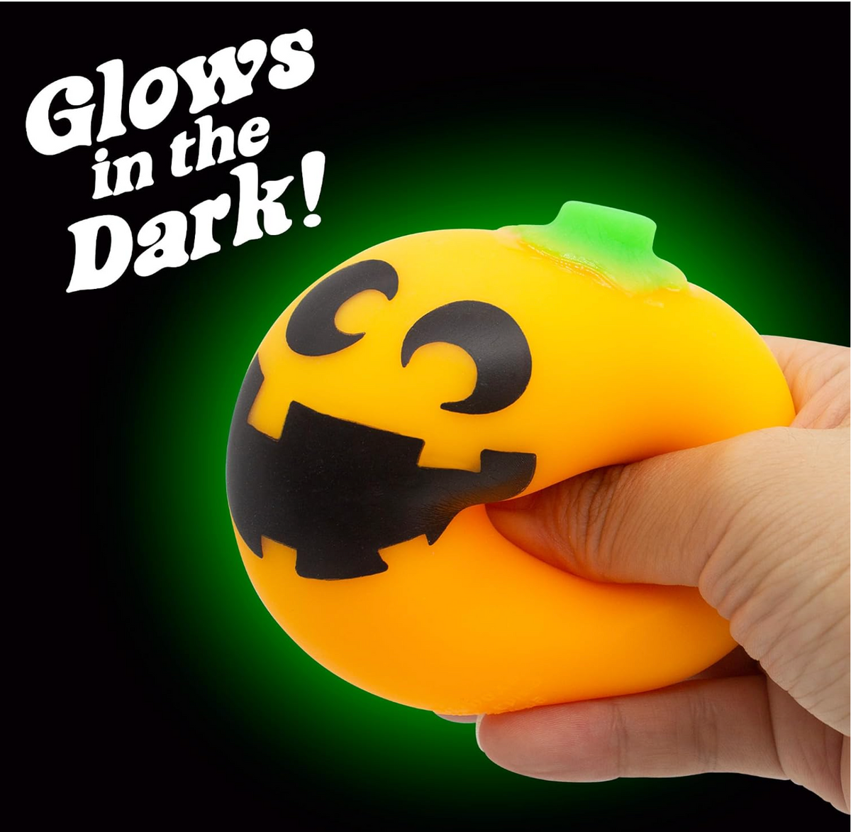 NeeDoh Jack Glow Lantern – Glow in the Dark Pumpkin Squishy Toy