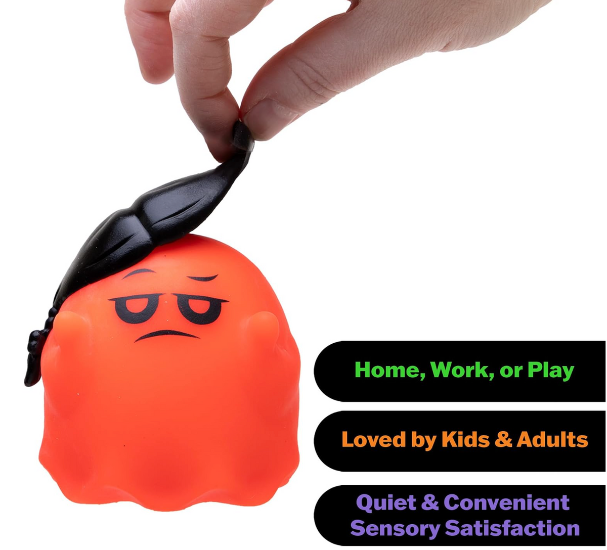 NeeDoh Glow in the Dark Glowwy Ghost Squishy – 3.5" Halloween Stress Ball Fidget Toy