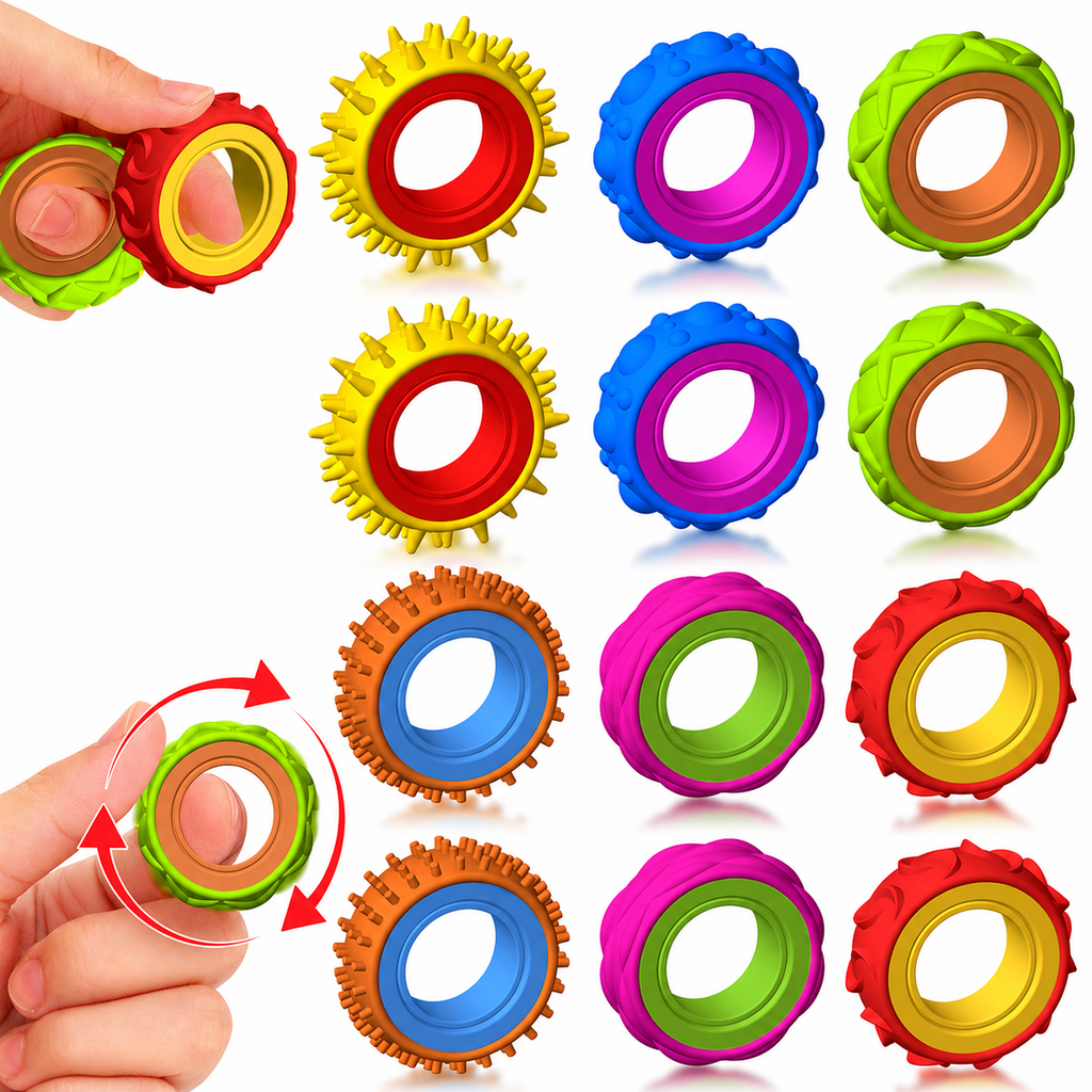 Colorful Textured Fidget Rings
